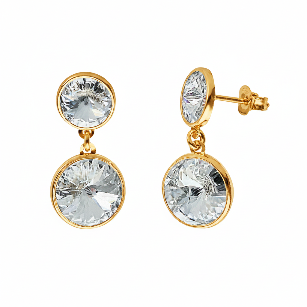 Σκουλαρίκια κρεμαστά με πέτρες Swarovski μικρό
