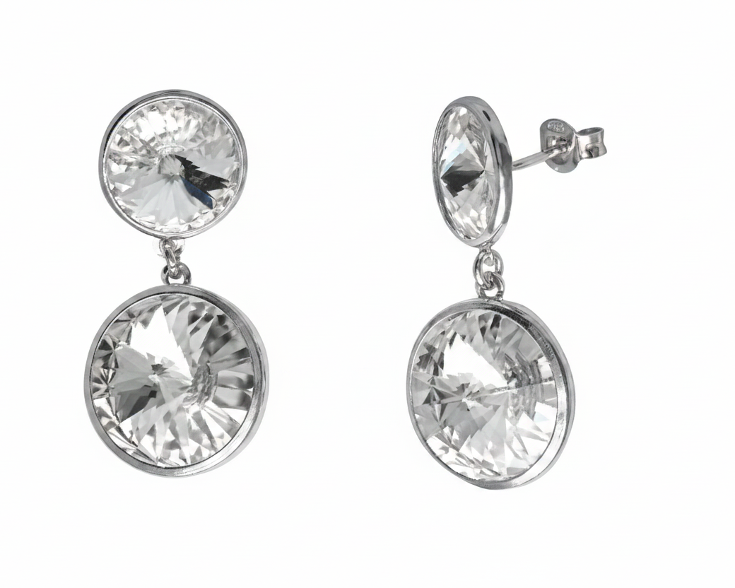 Σκουλαρίκια κρεμαστά με πέτρες Swarovski μεγάλο