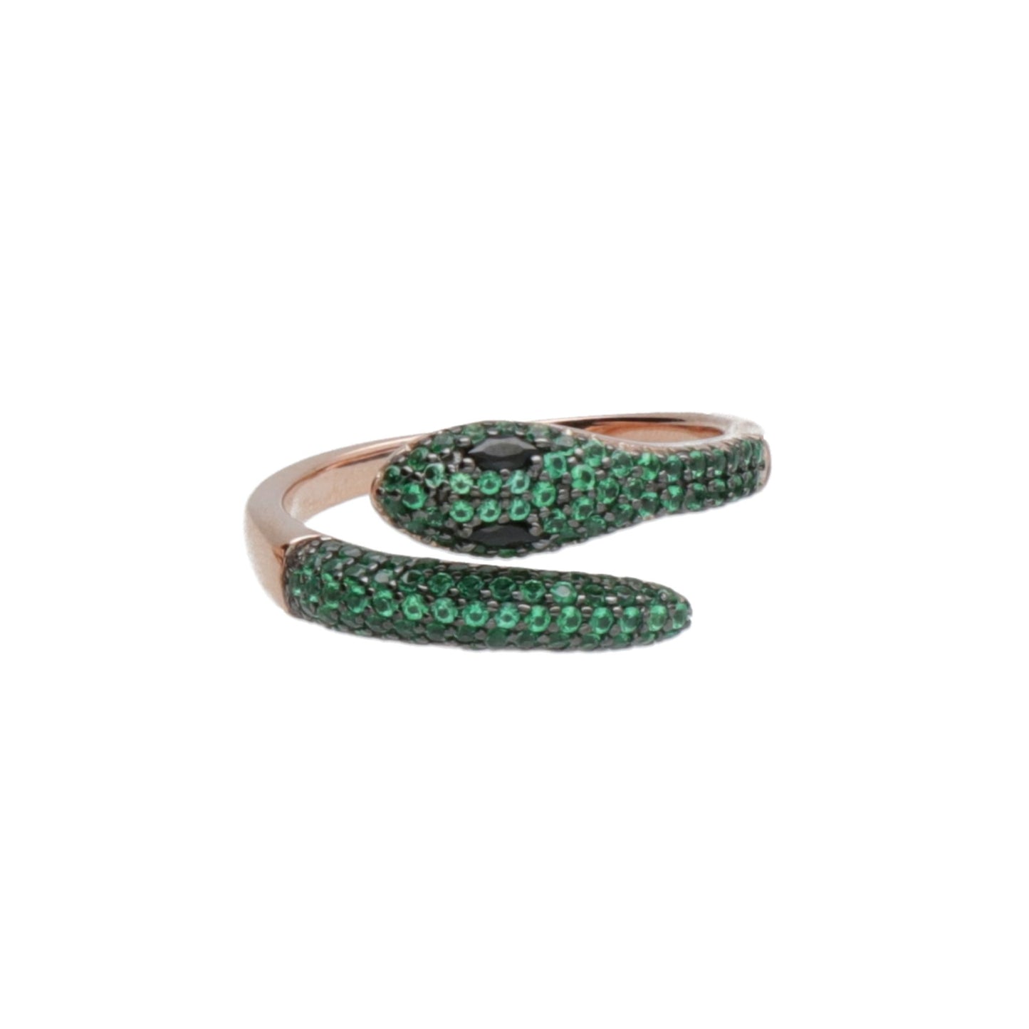 Δαχτυλίδι φίδι με πράσινα ζιρκόν